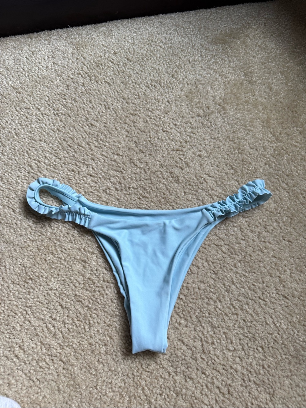 Light Blue Ruffle Side Bikini Bottom - Women Swim
